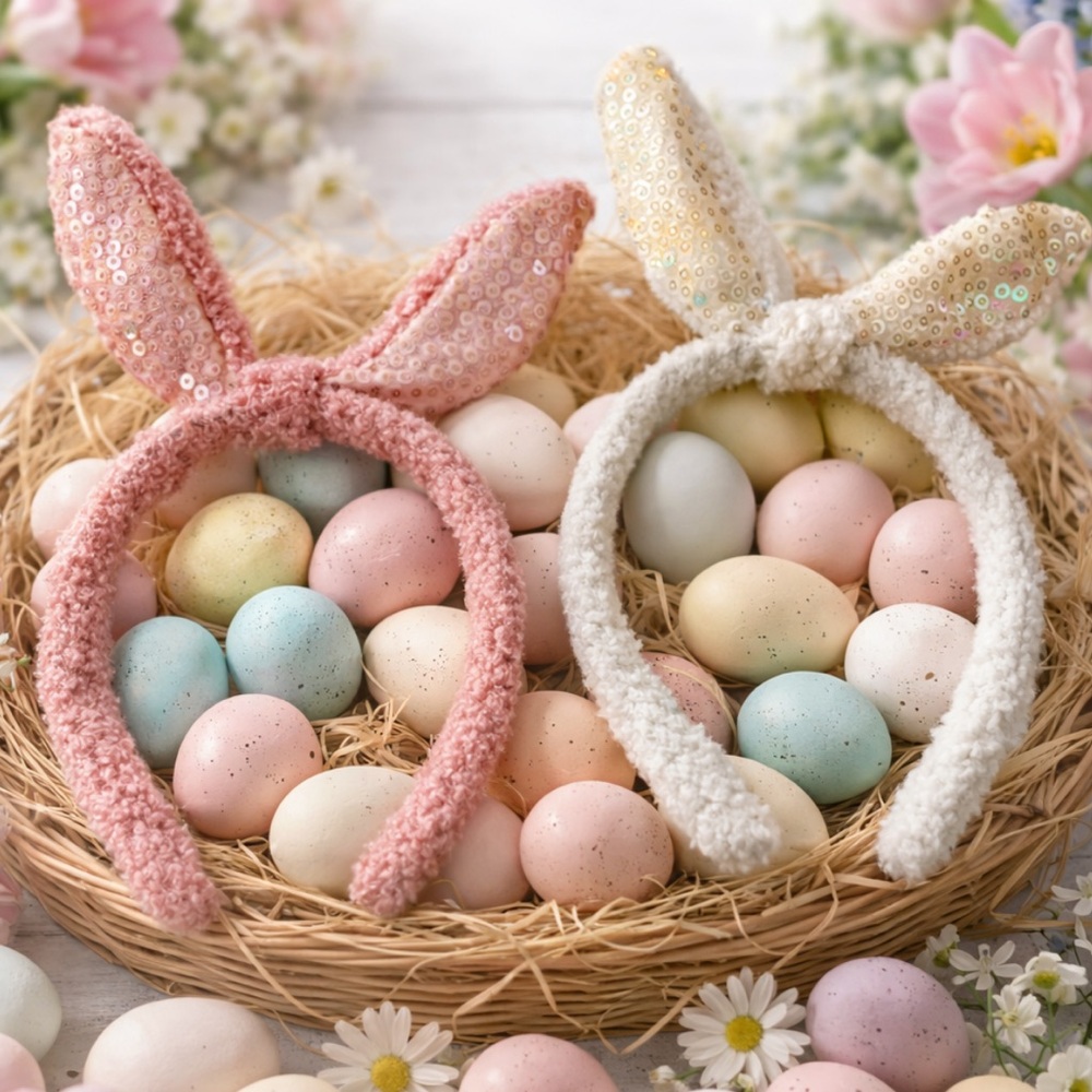 Bundle of 2 Easter Bunny Sequin Bunny Ears Headbands